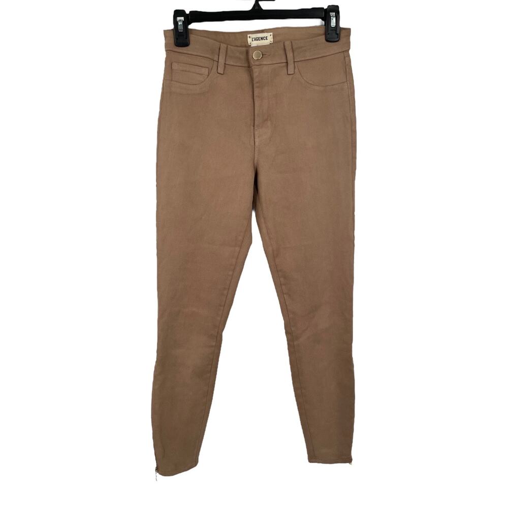 L'Agence jeans Sabine coated skinny tan size 27